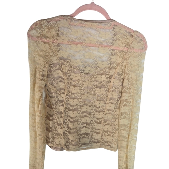 Vtg Y2k Lace Bustier Corset Long Sleeve Top - Picture 2 of 7